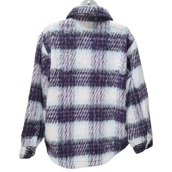 Democracy Long Blouson Sleeve Zip Front Collared Patch Pocket Jacket Size Small - Picture 10 of 12